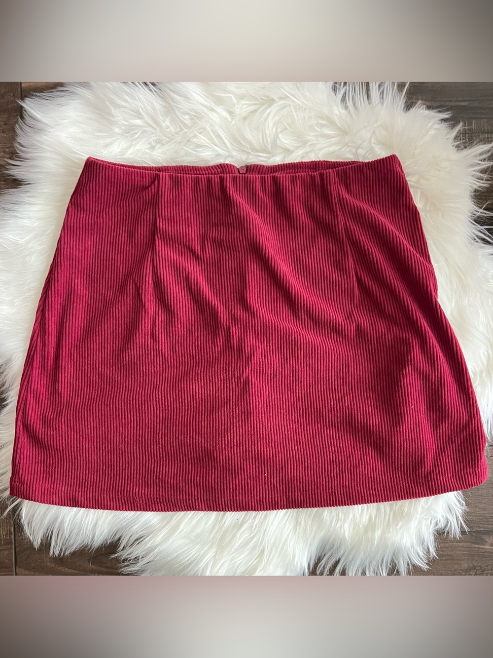 Halara Ribbed Corduroy Tennis Skort Skirt Built In Shorts Medium Crimson